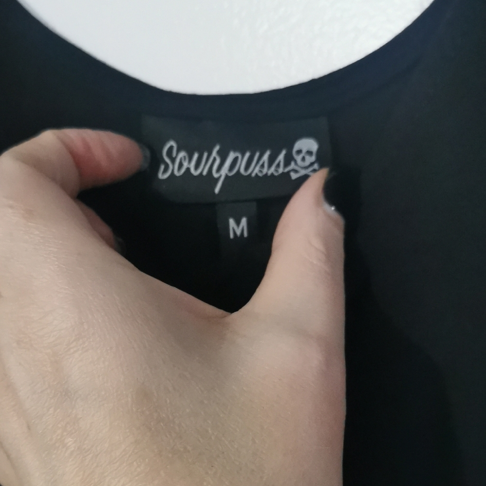 Sourpuss Black and Gray Sheath Dress Scoop Neck Sleeveless - Picture 2 of 4